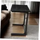Height Adjustable Sofa Side C Shape Table,Laptop Holder End Stand Desk () Black