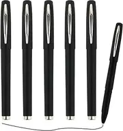 Pens Black Ink, 5 PCS Rollerball Pens, 1.0mm Medium Line Ballpoint Pens, Gel Pens for Writing Drawing Notes Taking School Office(Black)