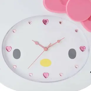 真愛日本 14022500023 造型壁掛鐘-KT大臉粉結 三麗鷗 Hello Kitty 凱蒂貓 時鐘 掛鐘