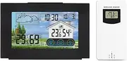 JSEIAJB Weather Station Touch Screen Digital Alarm Clock Temperature Humidity Meter with