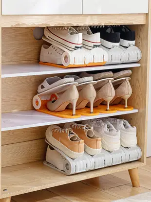 簡約透明日式鞋盒鞋櫃收納盒摺疊鞋架分層隔板裝放鞋箱 (1.3折)