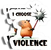 I Choose Violence Magnet - 5" On Longest Side - Angry Capybara Fighting - 2 Pack - Thick Strong Magnet - Magnet for Fridge, Toolbox, Cars - Made in USA - PLDFMAG0788