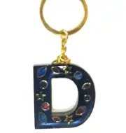Initial Letter D Keychain Pendant Resin Keychain Gift New Colorshift Blue Purple