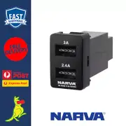 Narva Twin USB Charger fits Toyota Prado 150 Series Landcruiser 2010 to 2018