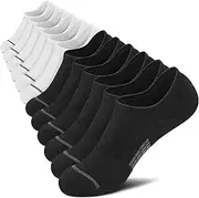 [PAPLUS] No Show Socks Men 6 Pairs, Non Slip Cushioned Low Cut Ankle Sock with Arch Support