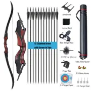 58" ILF Recurve Bow 15" Bow Riser 20-50lb Bow&Arrow Set Hunting Target Practice