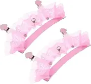 [ANDRESLAD] Fashionable Floral Leg Rings Garter Set Comfortable Wedding Bridal Leg Garters Sock Holders for Women Pink