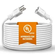 Extension Power Cord Heavy Duty Outdoor Cable Electrical Wire Single Outlet...