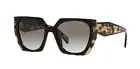 PRADA MONOCHROME PR 15WS Black Medium Tortoise/Grey Shaded (389-0A7) Sunglasses