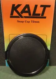 72mm Snap on Front Lens Cap Cover Black. NEW !