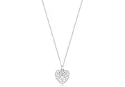 E6_FILIGREE HEART PENDANT SS, Sterling Silver 30 Gauge Diamond Cut 50cm Chain (60255050)
