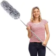 Microfiber Feather Duster Extendable Duster with 100 Inches Extra Long Pole Bend