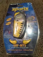 Brand new Sony Sports Walkman SRF-M73 AM-FM Yellow Digtal Radio WOW