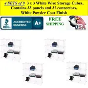 4 Sets of 9 Cubes 3 x 3 White Wire Storage Cubes Retail Store Home Organizing