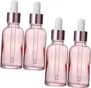 NIYANGLE 4Pcs Glass Dropper Bottles Light Reusable Essential Oil Containers for Travel Aromatherapy and DIY Blends Empty Bottles for Liquid Dispensing