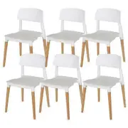 Foret 6X White Stackable Chairs Belloch Replica Dining Designer Cafe Bar Kitchen