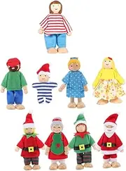 TOYANDONA 9pcs Doll Cartoon Finger Puppets Accessories Christmas Hand Puppets Cartoon Finger Family Members Puppets Stuffed People Puppet Xmas Finger Puppets Cloth