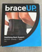 Brace Up Back Brace Wrap Black XXL Adjustable For Back Support