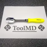 Snap-on Tools NEW HIGH VIZ YELLOW 3/8" Drive Hard Grip Fixed Head Ratchet FHD80