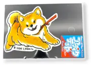 Puppy Sticker Brown Shiba Inu Dog Refusing Quirky Japan B-Side Label