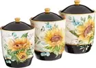 Sunflower Fields 3 Piece Canister Set, 52 Oz, 74 Oz, 96