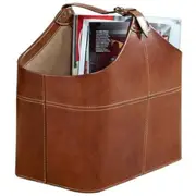 Leatherkart Leather Top Handle Magazine Basket - Tan
