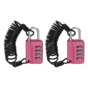 2 Pcs Combination Lock 4 Digit Locker Locks for Luggage Gym File Cabinet Peach