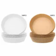 100PCS Air Fryer Disposable Paper Liner Mat Wood Pulp Steamer Round Paper