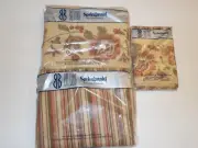 Bill Blass Springmaid Double Sheet Set GWYNETH Stripes and Flowers Made in USA