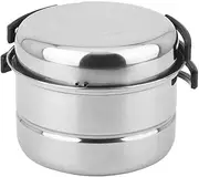IsMwav 3Pcs Set Outdoor Camping Picnic Pot Stainless Steel Cookware Picnic Pan Set Cooking Tool Set for 2-3 People (Silver)