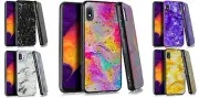 Tempere Glass + Flake Marble Cover Case For Samsung Galaxy A10e S102DL