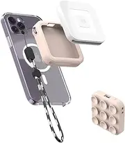 Silicone Suction Reader Case Cover,Reader Suction Cup Holder Compatiable with Square Reader for Contactless and Chip (2nd Generation),Protective Cover for Square Reader with Lanyard (OFF WHITE)