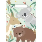 Koala Kangaroo Wombat Plastic Party Bags 8pk Kids Birthday Party Supplies