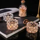 8Pcs Silver/Gold Crystal Candlestick Hollow Romantic Candle Stand Home