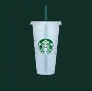 STARBUCKS 13 Lot Reusable Venti 24OZ Frosted Ice Cold Drink Cup With Lid & Straw