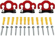 Resistance Band Hooks | Resistance Strap Wall Mounted Hook - Set of 3 Bodyweight Strap Holder for Strength Training, Physical Exercise, Home Gym