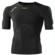 SKINS A400 MEN'S COMPRESSION SHORT SLEEVE TOP (BLACK/YELLOW)