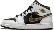 [Nike] Jordan Youth Air 1 Mid GS 554725 190 White/Gold/Black - Size 4.5Y