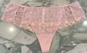 NEW Victoria Secret Dream Angels Side Strap Hipster Thong - Demure Pink - XL