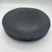 Gibson Home Yoko Dinner Plates Melamine Dinnerware Set in Black Lot Of 4