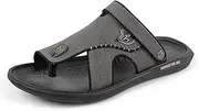 [CLSQLXYJZC] Men's Breathable and Lightweight Beach Sandals, Summer Comfortable Casual Soft Sole Open Toe Slippers, Outdoor Adjust the Heel Strap Leather Sandals
