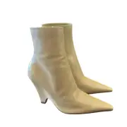 Bottega Veneta Leather Pointed Toe Wedge Ankle Boots NEW EU 40 US 10