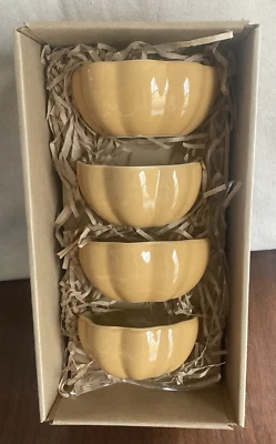 Williams Sonoma Fall Autumn Pumpkin Ramekins Bowls NIB