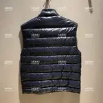 二手 男款 MONCLER LONGUE SAISON 羽絨 背心 夜藍色 1號 全新品