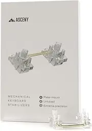 ASCENY Plate Mount Polymer Nylon Stabilizers with Gold-Plated Wires for Mechanical Keyboards (No Numpad Kit)