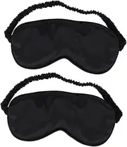 Baluue 2 Pcs Double-sided Satin Eye Mask Black Covering Silk Eye Mask for Sleeping Material Sleep Masks Soft Blocking Natural Overnight Sleep Mask for Men Faux Silk Stretch Color