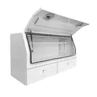 1400 x 600 x 820mm White Aluminium 2 Drawer Ute Tool Box Truck Trailer Toolbox
