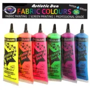Fluoro Screen Printing Ink 6 x 50ml tubes Permaset Compatible Neon Screen Paint