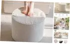 Round Stuffed Pouf Ottoman, Corduroy Poufs with High-Density Foam Filling,