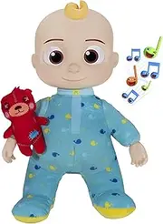 CoComelon CMW0146 - Singing Doll Bedtime JJ, Plush Friend with Music and Teddy, Official German Language Version